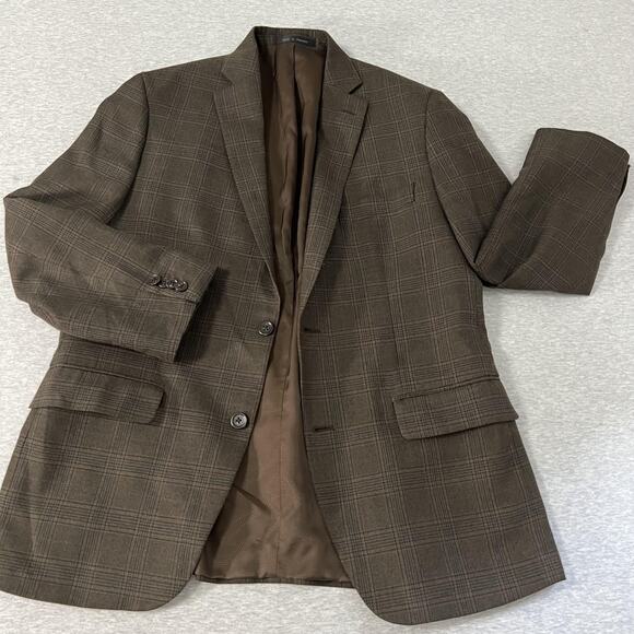 Michael Michael Kors Blazer Mens 40S Brown Glen Plaid Two Button Notch Lapel - Picture 1 of 15